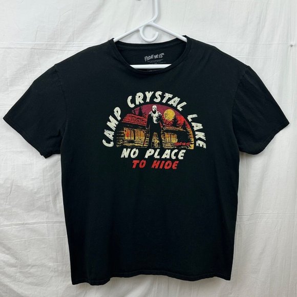 Friday The 13th Camp Crystal Lake No Place To Hide Jason Tee Unisex 2XL Black - Picture 1 of 5